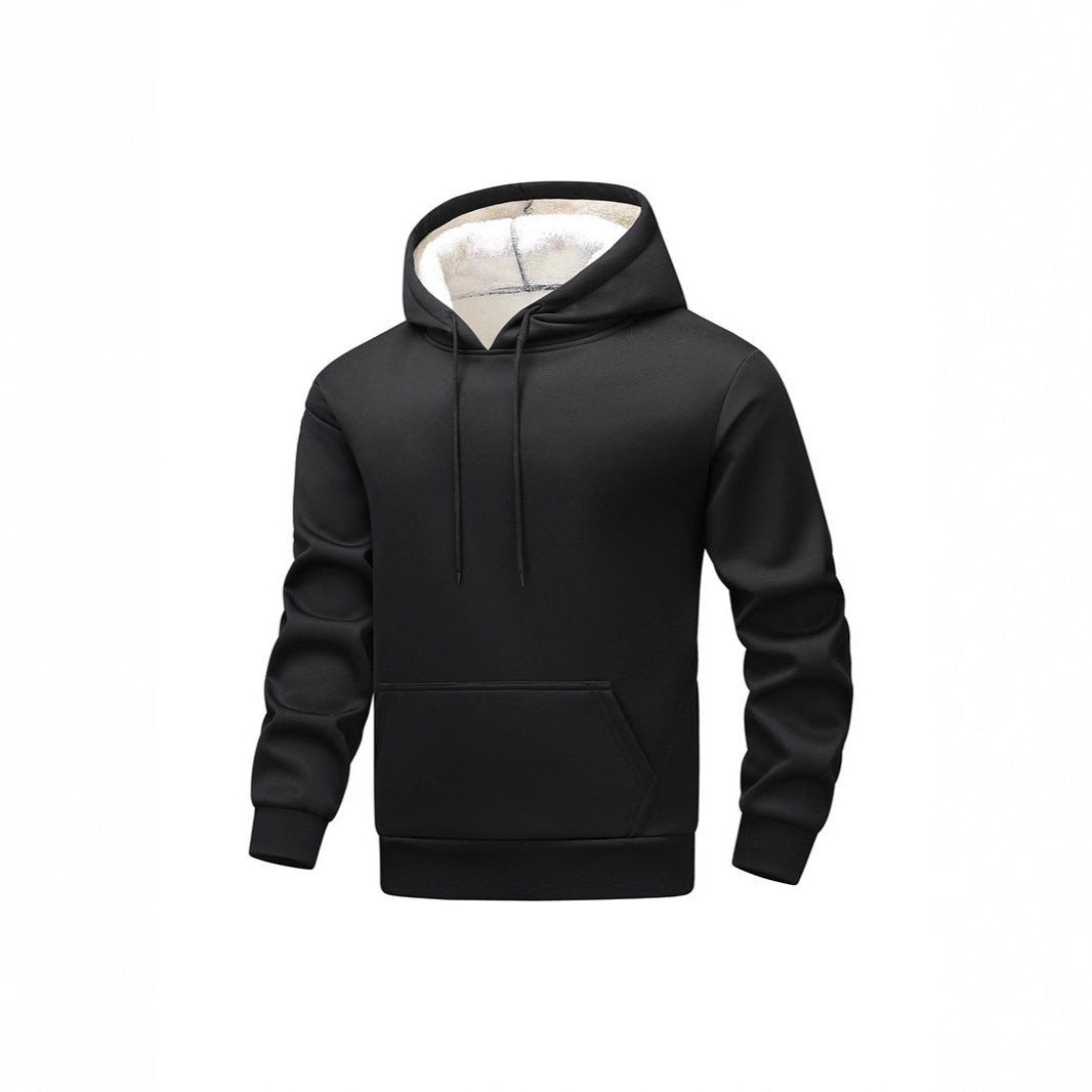 Herren Kuscheliger Teddyfleece-Kapuzenpullover mit Sherpa-Futter und Kängurutasche Shop Nory