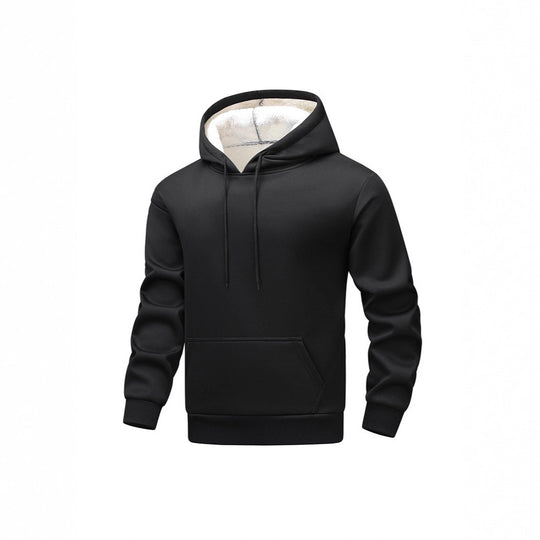 Herren Kuscheliger Teddyfleece-Kapuzenpullover mit Sherpa-Futter und Kängurutasche Shop Nory