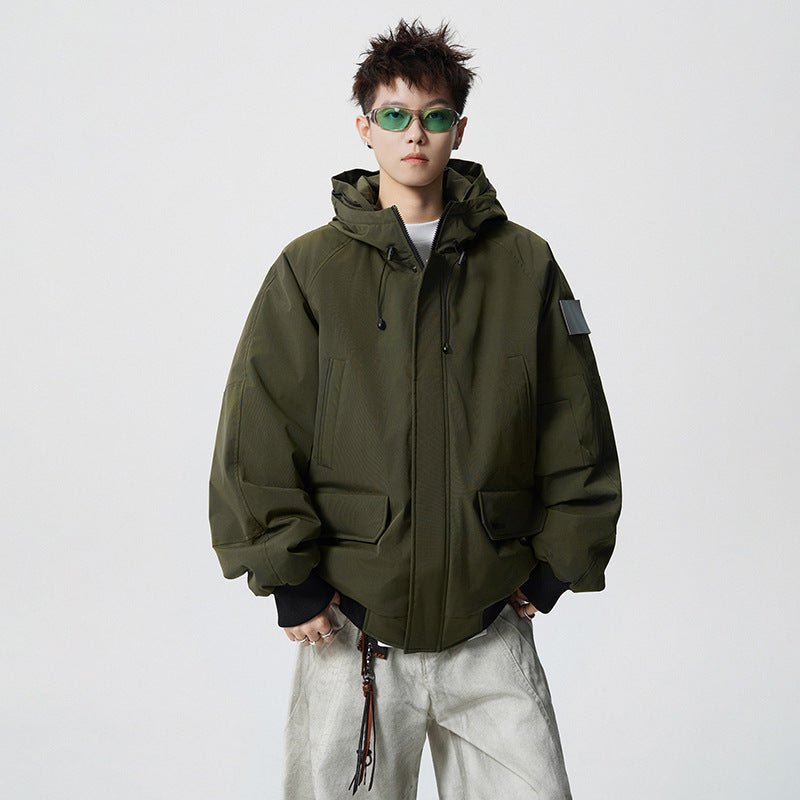 Herren Wattierter Oversize-Parka mit Kunstfellkapuze und Utility-Taschen Shop Nory