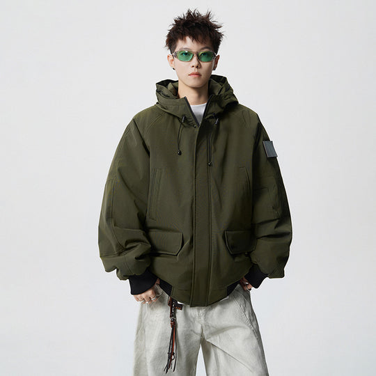 Herren Wattierter Oversize-Parka mit Kunstfellkapuze und Utility-Taschen Shop Nory