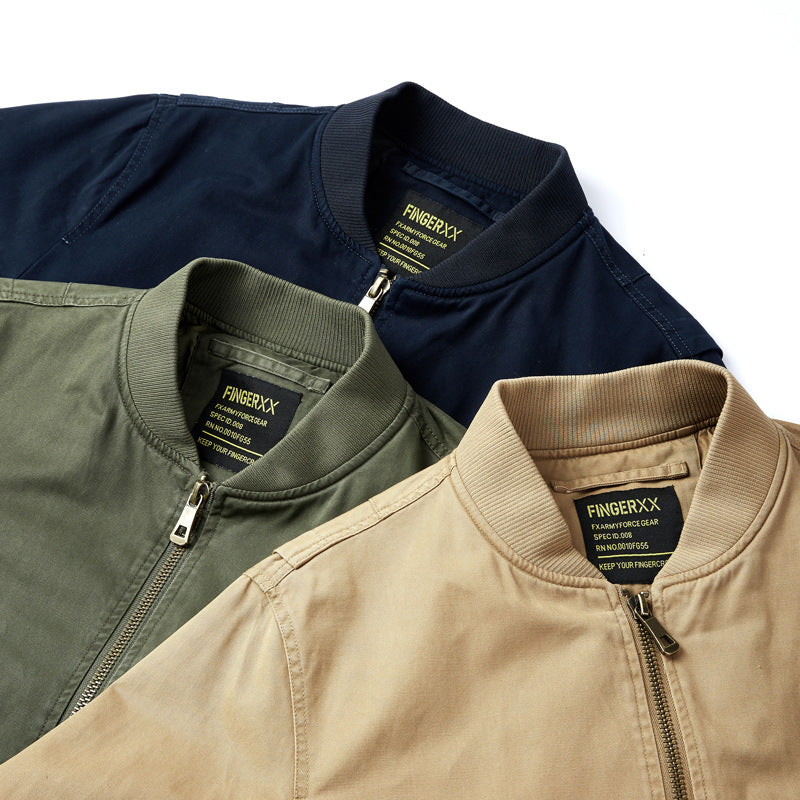 Herren Kurzgeschnittene Canvas-Bomberjacke im Utility‑Field‑Stil mit Taschenorganizer Shop Nory