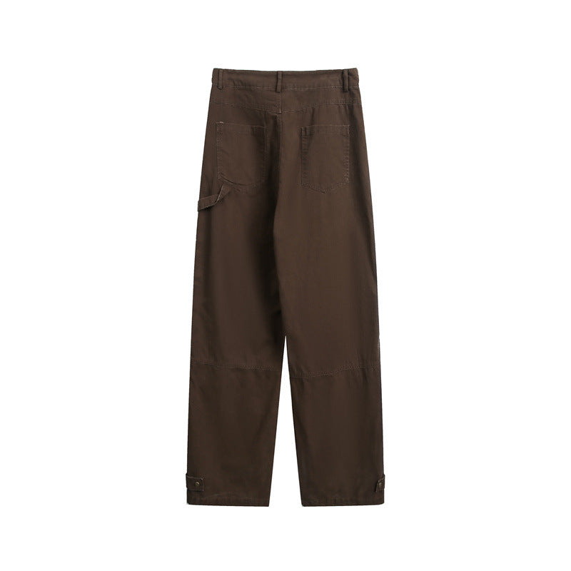 Damen Weite High‑Waist Cargo‑Hose mit Multifunktionstaschen und verstellbarem Saum Shop Nory