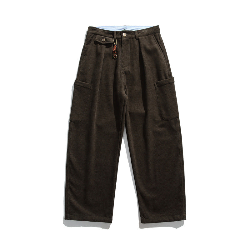 Herren Weite Cord‑Cargohose mit Bundfalten, aufgesetzten Beintaschen und Relaxed‑Fit Shop Nory
