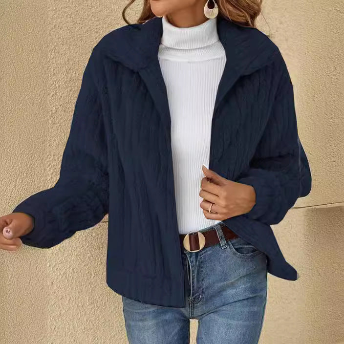 Damen nan kuschelige Teddyjacke mit durchgehendem Reißverschluss, Stehkragen und Eingrifftaschen Shop Nory