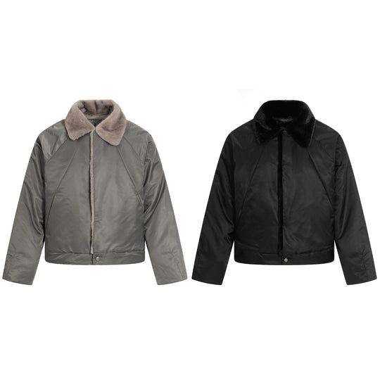 Damen Kurz geschnittener gesteppter Blouson mit Webpelzkragen Shop Nory