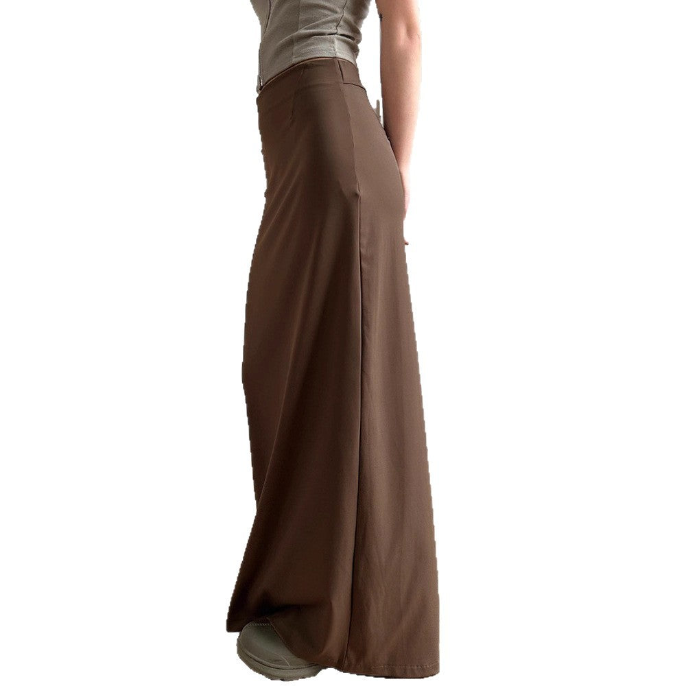 Damen nan taillierter Maxirock mit hohem Bund, geradem Fall und seitlichem Schlitz Shop Nory