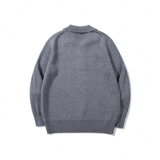Herren Feinstrick-Polo-Pullover mit Hemdkragen, Knopfleiste und geripptem Saum Shop Nory