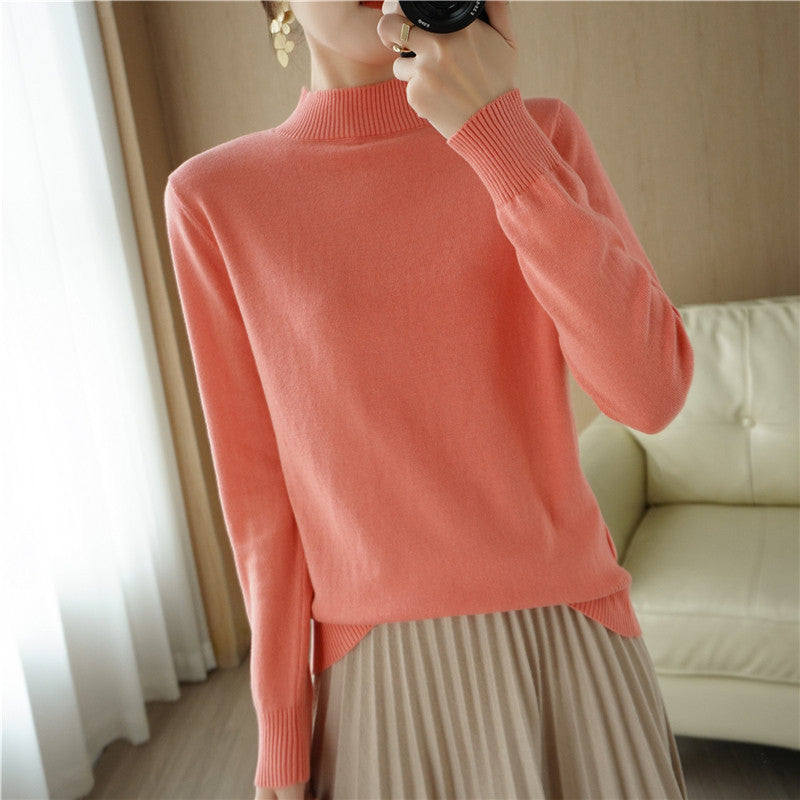 Damen Leichter Kurzgeschnittener Stehkragenpullover aus Feinstrick mit verlängerten Rippbündchen Shop Nory