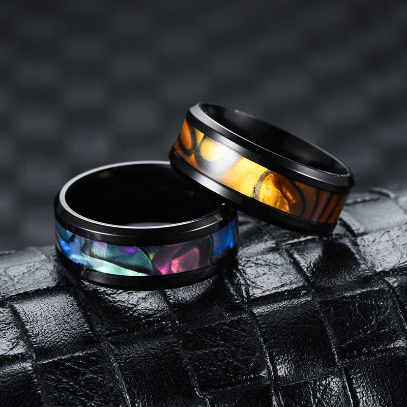 Herren Ring mit einzigartigem Design und dekorativer, blauer Einlage Shop Nory