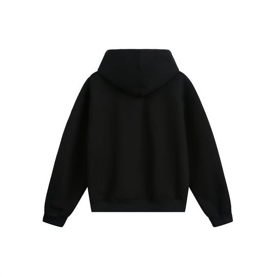 Unisex Oversize Kapuzen-Zipjacke mit Zwei-Wege-Reißverschluss und Statement-Print Shop Nory