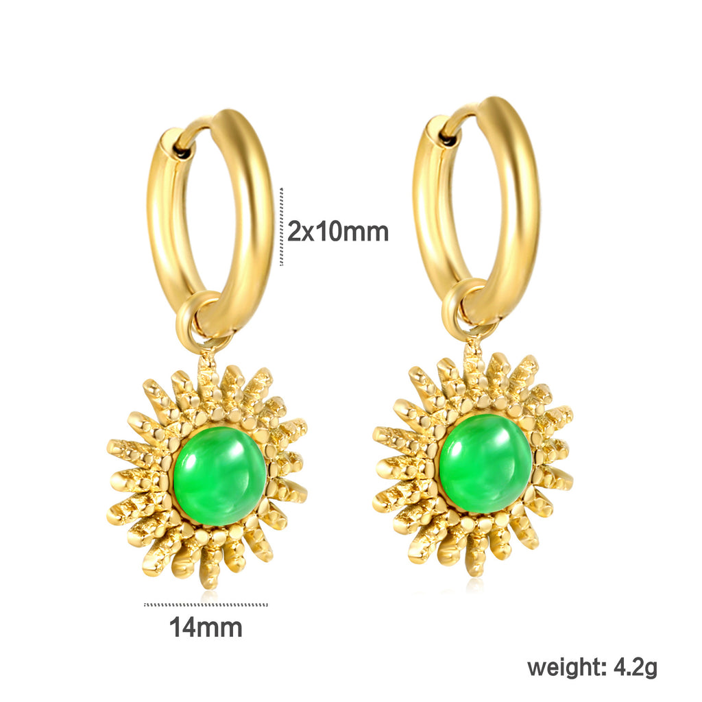Damen Hängende Ohrhänger mit floralen Kristall-Details Shop Nory