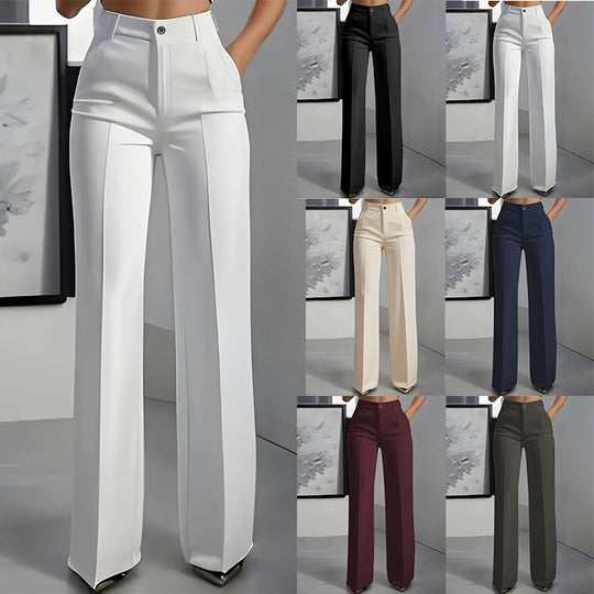 Damen Hochtaillierte Bundfalten‑Hose mit weitem Bein und Bügelfalte Shop Nory