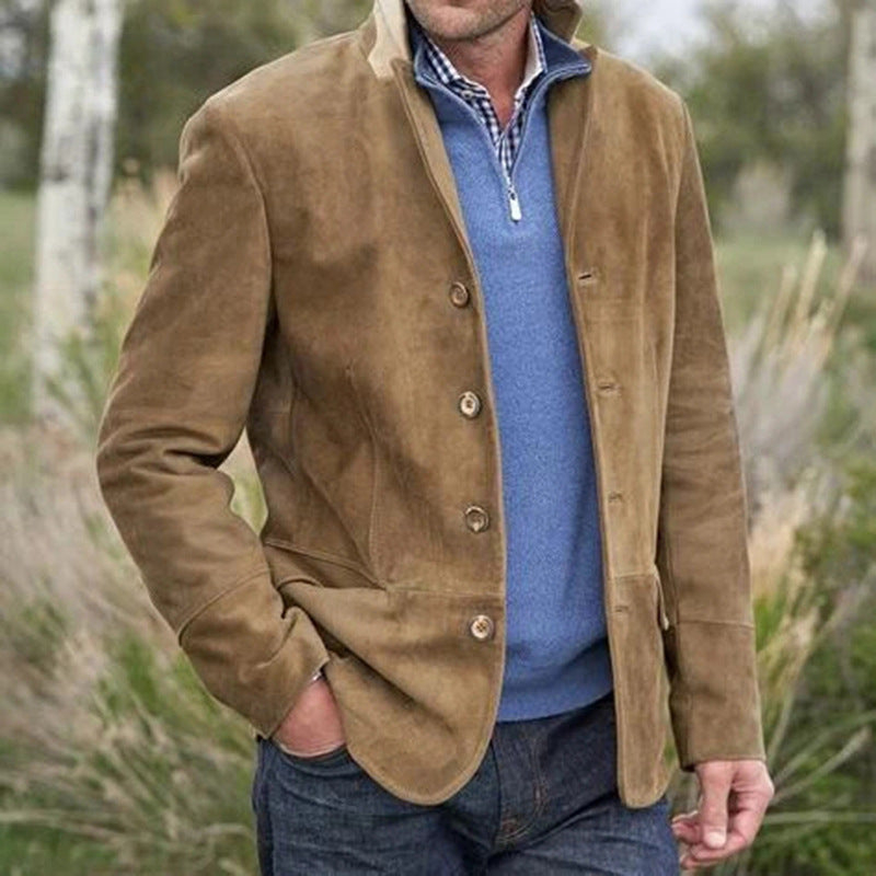 Herren Elegante Wildlederjacke mit modernen Details