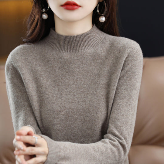 Damen Schlanker Feinstrick-Mockneckpullover mit extrafeinem Flauschfinish und verlängerten Bündchen Shop Nory
