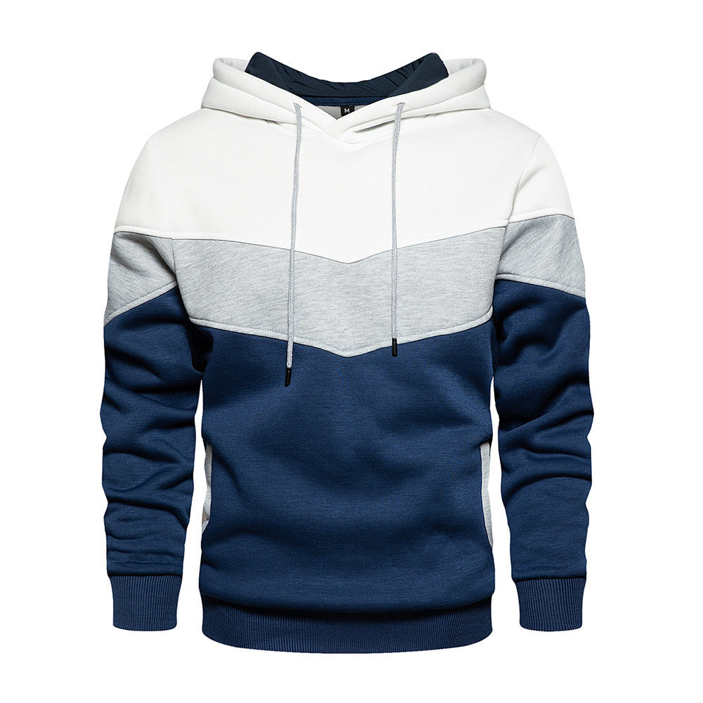 Herren modischer Kapuzenpullover mit geometrischem Farbdesign