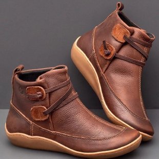 Damen Knöchelhohe Komfort-Boots aus Lederoptik mit Klettriemen und elastischer Schnürung Shop Nory