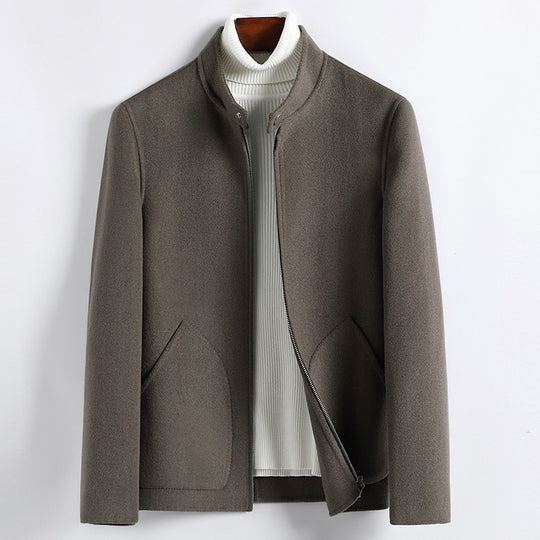 Herren Elegante Kurzjacke aus Wollmix mit Stehkragen, verdecktem Reißverschluss und konturierten Eingrifftaschen Shop Nory