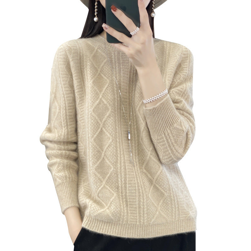 Damen Zopfmuster-Feinstrickpullover mit Ajour-Bahnen und weichem Mohair-Finish Shop Nory