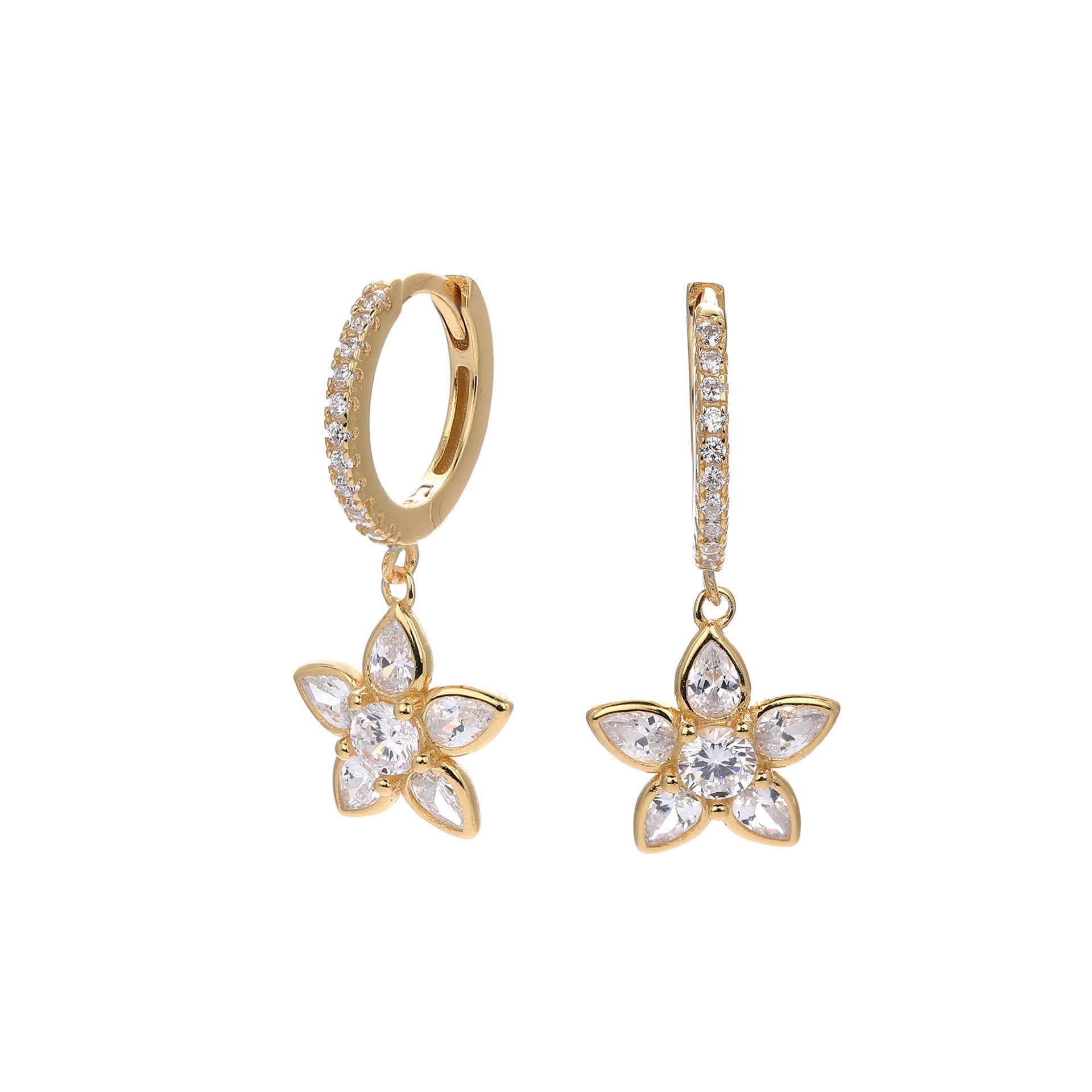Damen Ohrringe mit elegantem Blumendesign aus hochwertigem 925 Sterling Silber Shop Nory