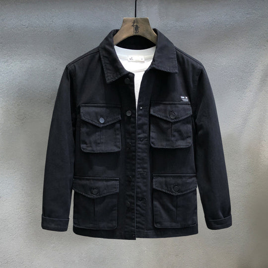 Herren Utility-Fieldjacke mit vier aufgesetzten Pattentaschen und klassischem Hemdkragen Shop Nory