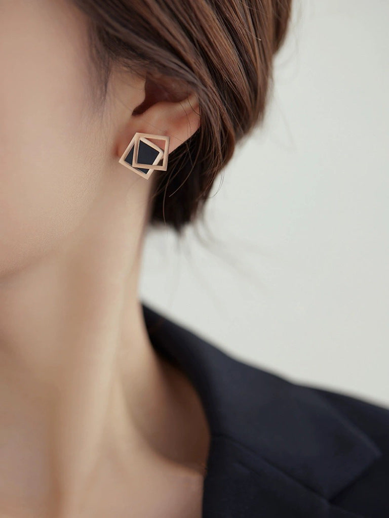 Damen Geometrische Schicht-Statement-Ohrringe Shop Nory