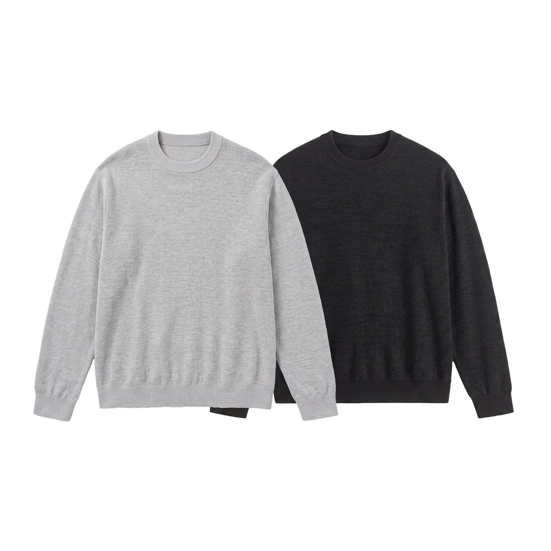 Herren Feiner Rundhals‑Sweatpullover aus Terry‑Frottee mit geripptem Saum Shop Nory