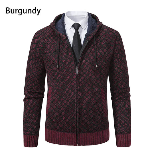 Herren modische Sweatjacke mit Kapuze und elegantem Muster