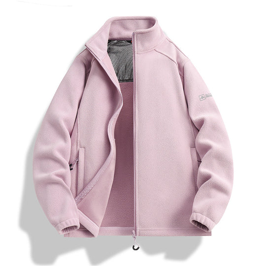 Herren Fleecejacke mit Stehkragen, Windabweisender Microfleece und Reißverschlusstaschen Shop Nory