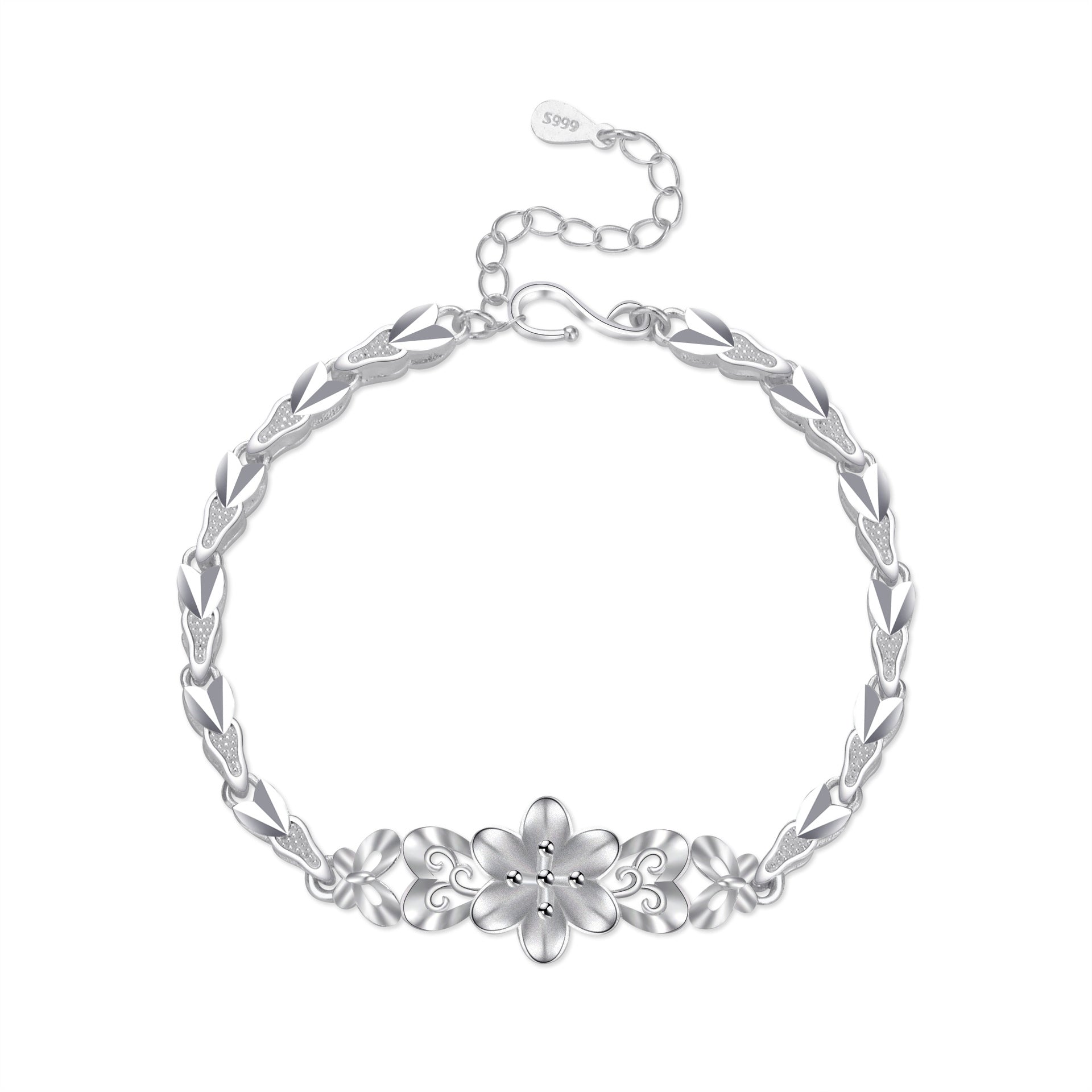 Damenarmband mit filigranem Blumendesign und elegantem Zirkonia-Besatz Shop Nory