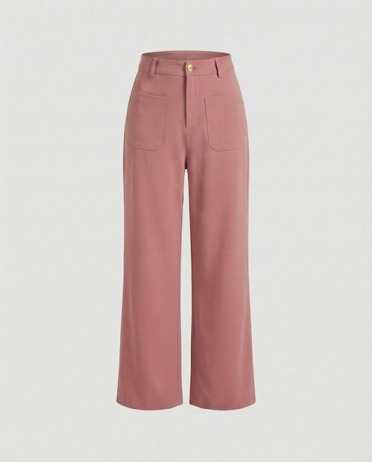 Damen Weite Stoffhose Damen mit Taschen