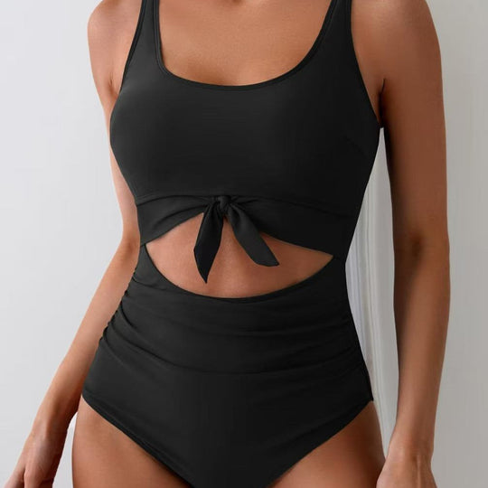 Damen Bikini-Set mit hohem Bund und modischem Knoten-Detail