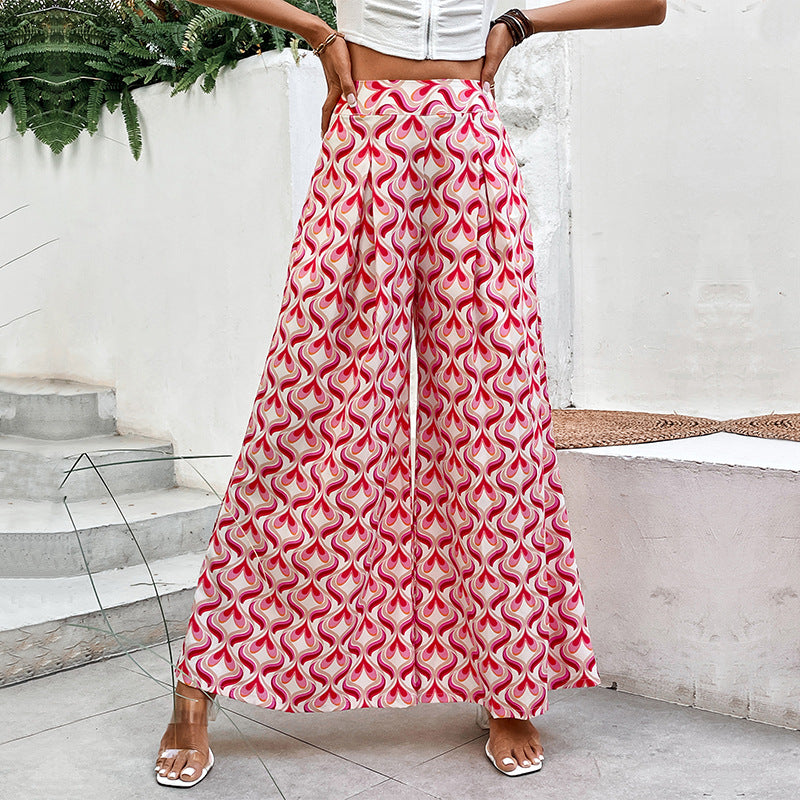 Damen Weite Hosen mit buntem Muster Shop Nory
