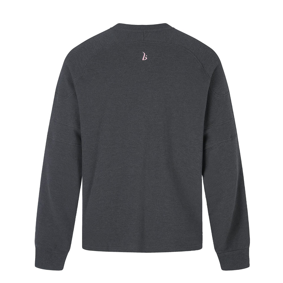 Damen Oversize Sweatshirt mit V‑Ausschnitt, Raglanärmeln und Frontprint Shop Nory