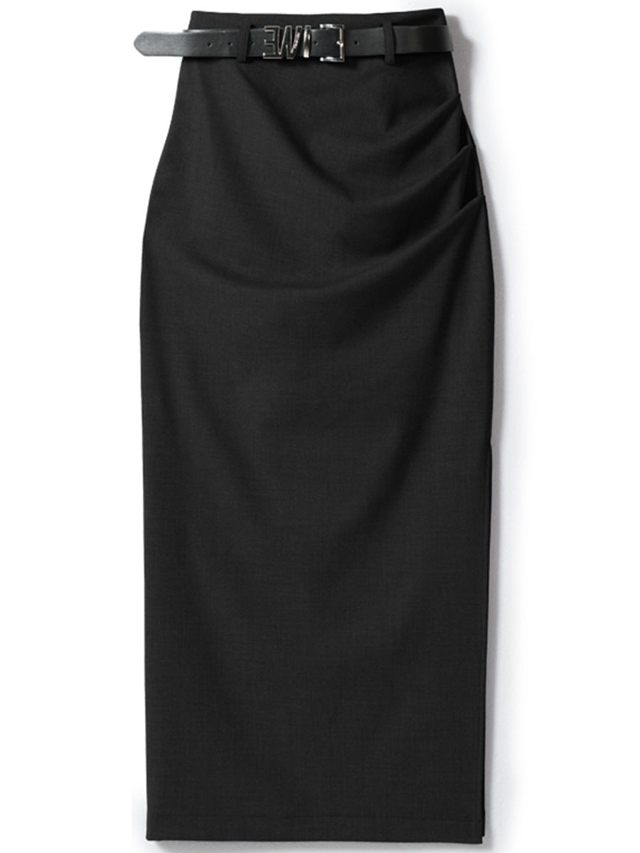 Damen Eleganter Wickelrock mit Taillengürtel Shop Nory