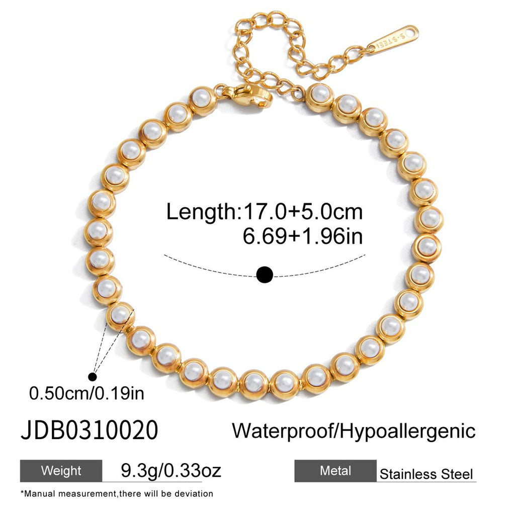 Damen Halskette mit luxuriösen Perlen und hypoallergenem Edelstahl Shop Nory