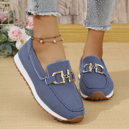 Damen Atmungsaktive Mesh-Slipper mit dekorativer Metallschließe Shop Nory