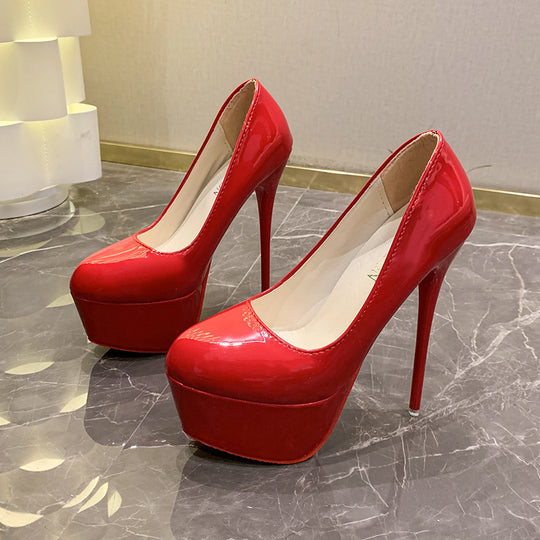 Damen Lack-Pumps mit überhohem Plateau und schlankem Stiletto-Absatz Shop Nory