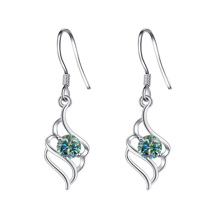 Damenohrringe mit elegantem Wellenmuster und funkelndem Kristall Shop Nory