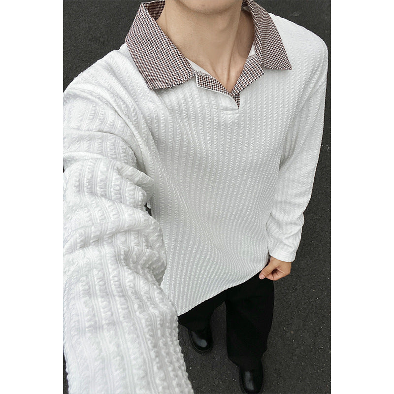 Herren Langarm-Hemd mit modernem Strukturmuster Shop Nory