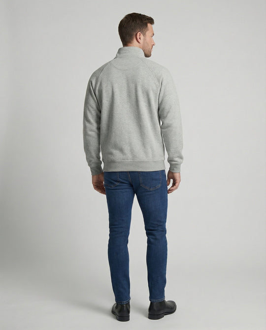 Herren weit geschnittene Sweatjacke mit Stehkragen und durchgehendem Reißverschluss Shopnory