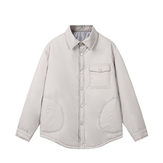 Unisex Kurz geschnittener Thermo‑Hemdblouson mit Hemdkragen und Pattentasche Shop Nory