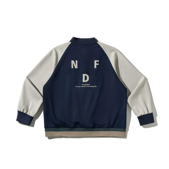 Unisex Kurz geschnittene College‑Bomberjacke im Materialmix mit Raglanärmeln Shop Nory