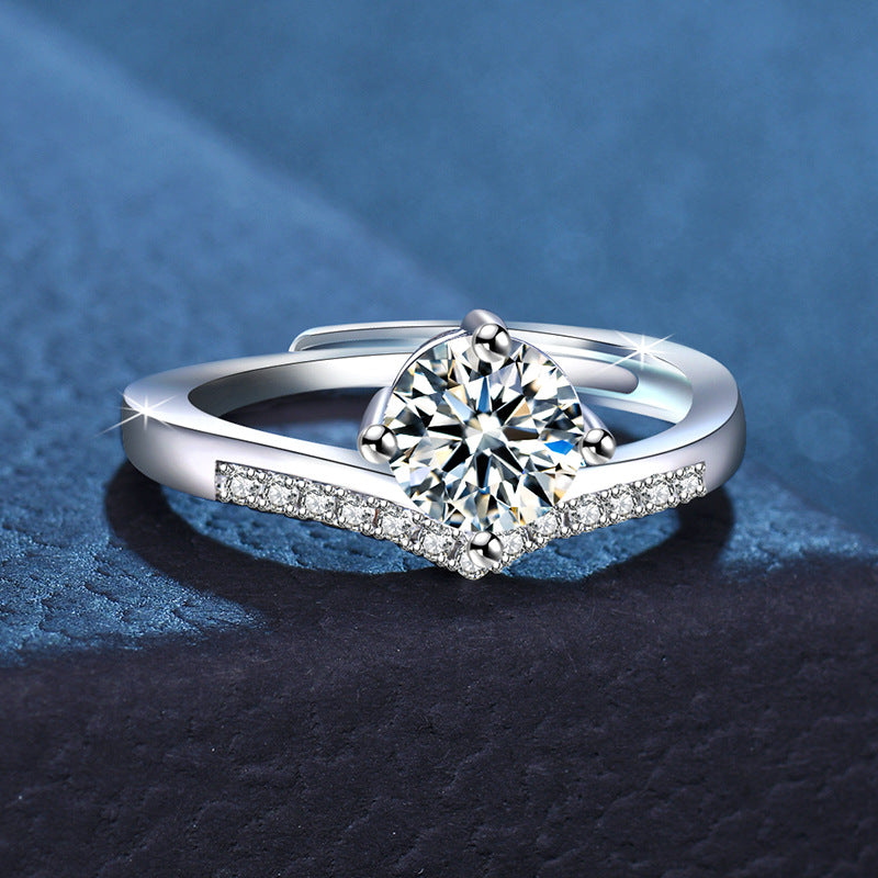 Damen Eleganter Ring mit funkelndem Zirkonia-Besatz Shop Nory