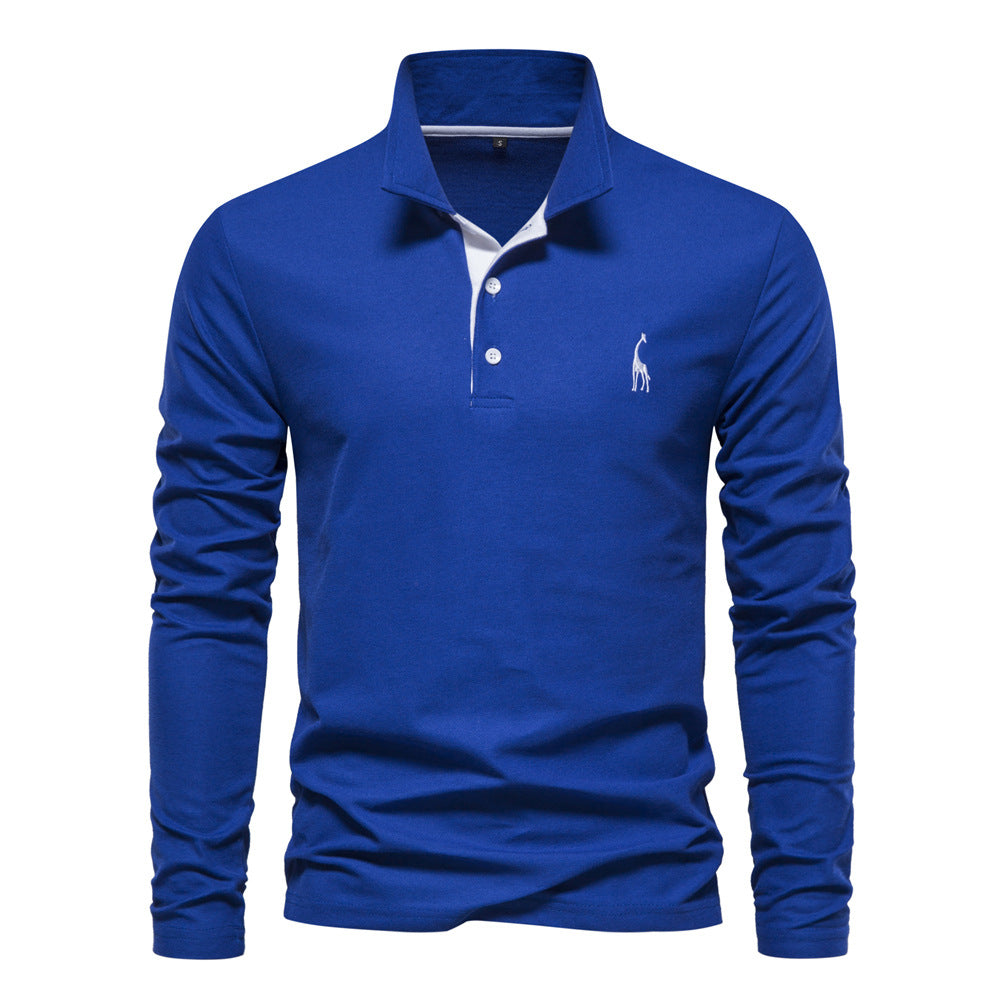 Herren Langarm Poloshirt mit modernem Kragen und atmungsaktiver Baumwollqualität ShopNory