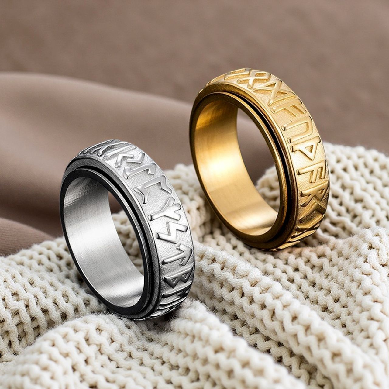 Herren Ring mit kunstvoller Gravur und luxuriöser Struktur Shop Nory