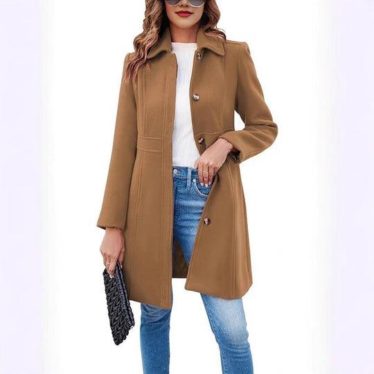 Damen Elegante Wollmantel
