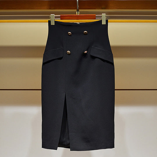 Damen Eleganter Bleistiftrock mit Knopfdetails Shop Nory