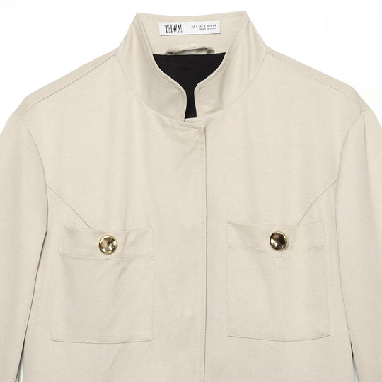 Damen Leichte Feldjacke im Safari-Stil mit Stehkragen und vier Pattentaschen Shop Nory