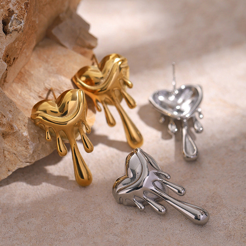 Damen Ohrstecker in Herzform mit tropfenförmigem Design Shop Nory
