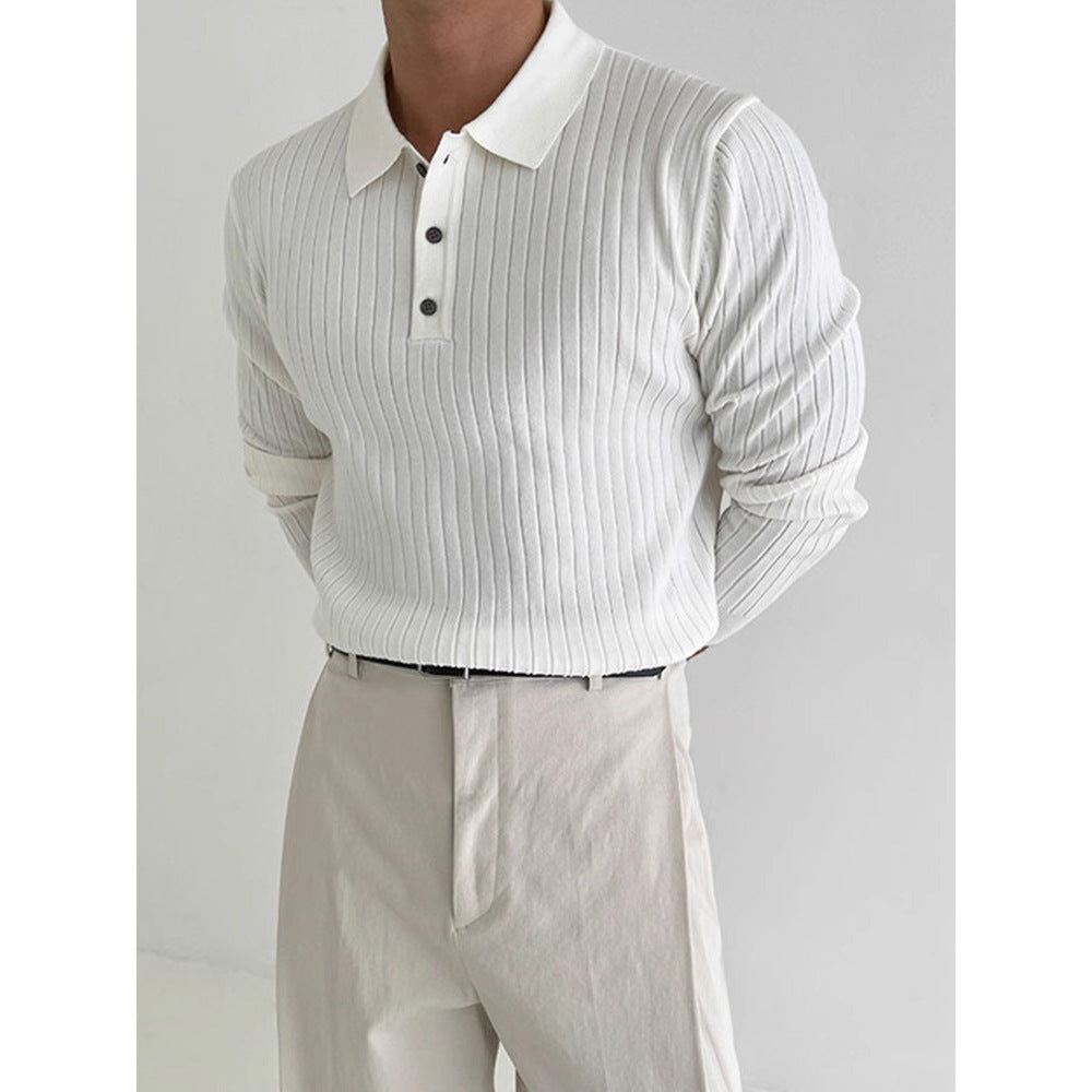 Herren Stilvolles Langarm-Rippstrickoberteil Shop Nory